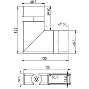 60x25 90 Dirsek 45x90x45