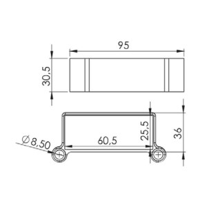 60x25 Duvar Flanşı Yandan Delikli